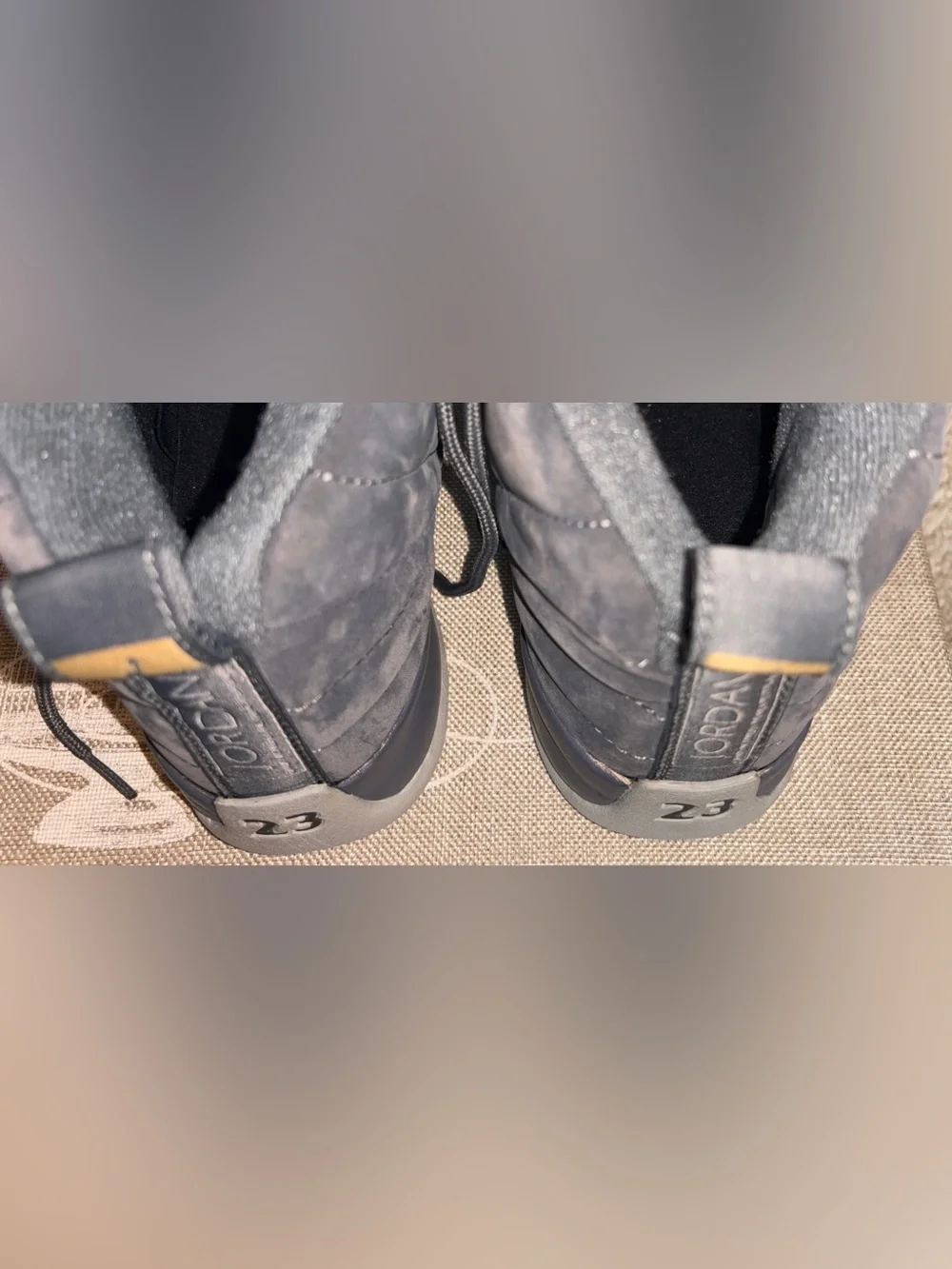 Men’s Jordan High-Top Sneakers in Gray with Gold Accents size 8.5